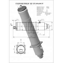 Гидроцилиндр опоры ЦГ-125.100х600.55 (КС-55713-1К.31.200)